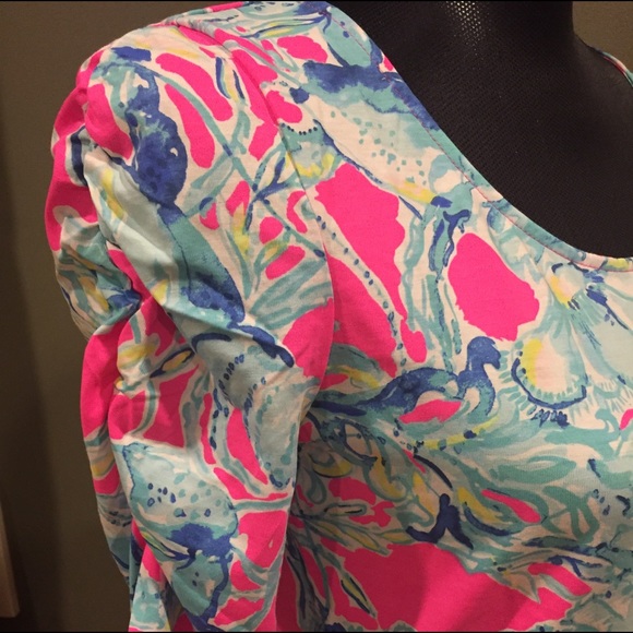 Lajolla dress. Print Raz Berry Lobsters in Love - Picture 7 of 8